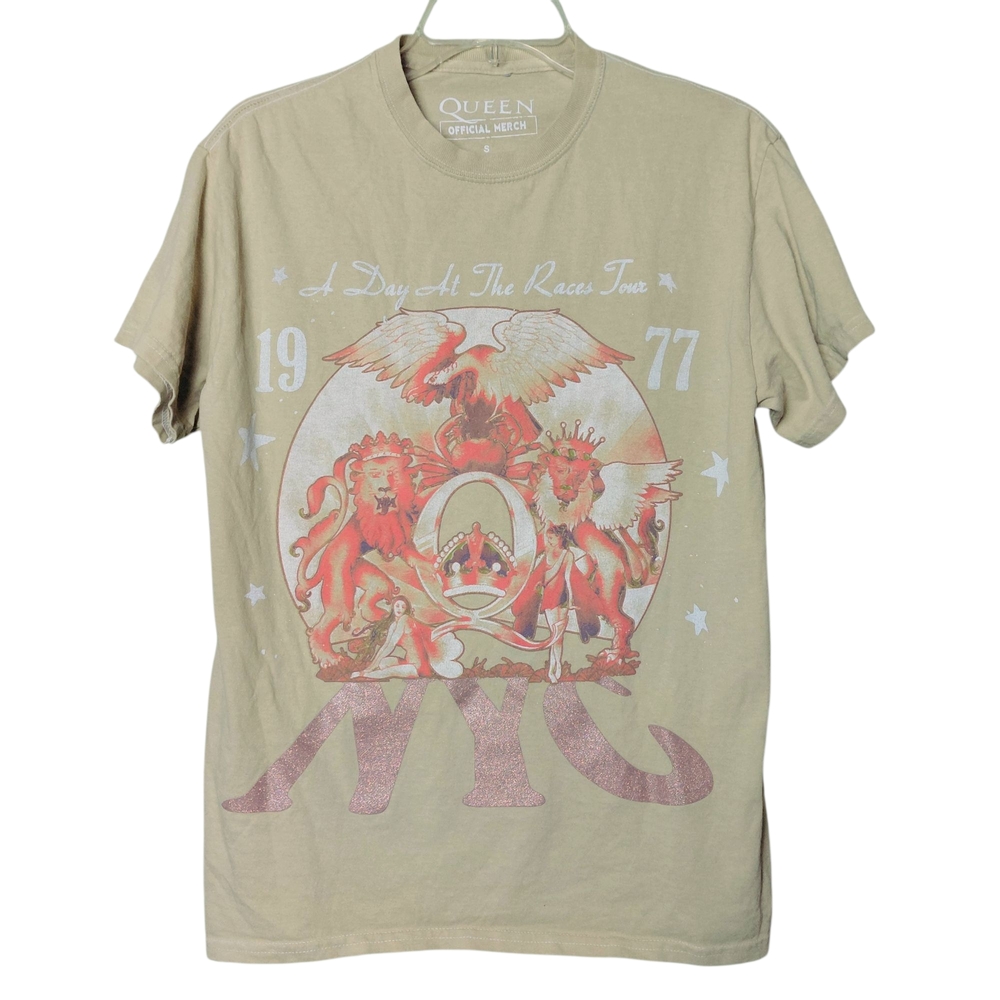 Queen Yellow Tour Tee T-shirt 1977 NYC with Retro Graphic Size S